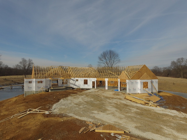 image of roof truss on home under construction